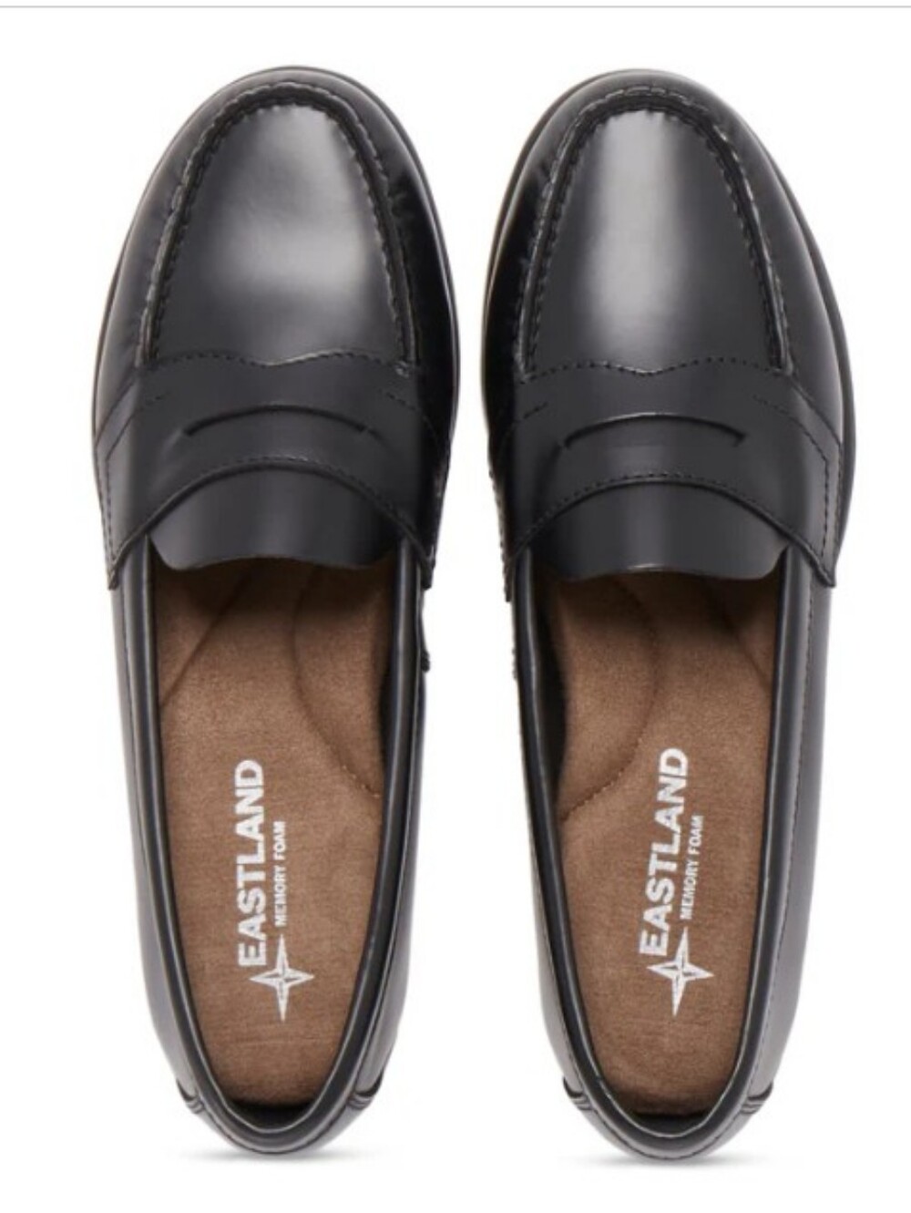 Eastland Black Leather Penny Loafers